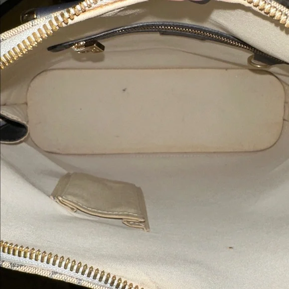 Louis Vuitton Monogram Satchel - Gray and Navy Blue PRE-OWNED. - Picture 12 of 14